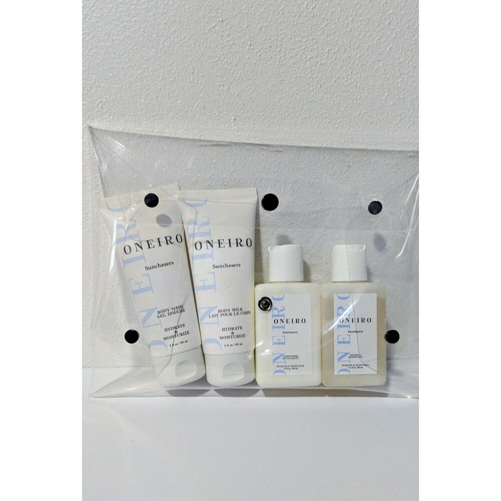 Vegan Oneiro Sunchasers Travel Set Body Milk, Body Wash & Shampoo + Conditioner